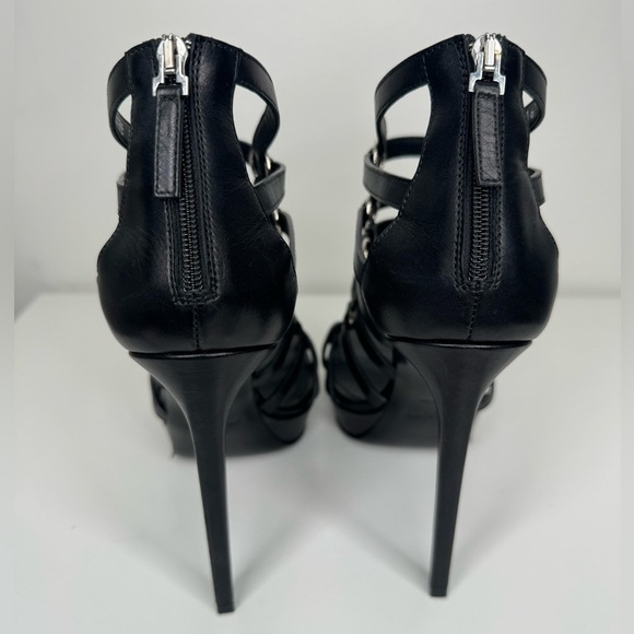 Saint Laurent Paris Black Leather Nina Caged Platform Sandal/Heels Sz 39 - Picture 3 of 7
